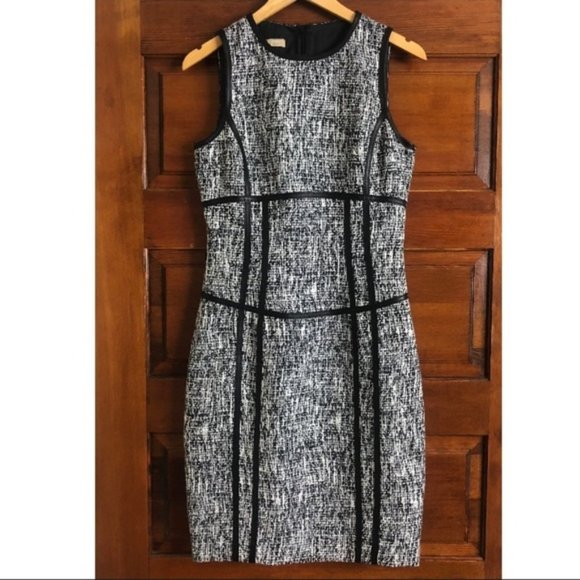 NWOT Sz 4 Michael Kors Collection Runway Tweed Corset Detail Pencil Dress - Picture 1 of 8